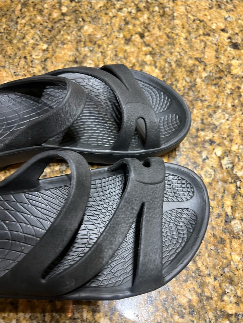 Reel Legenda Black Slide Sandals with Purple Logo Accents - Picture 3 of 15